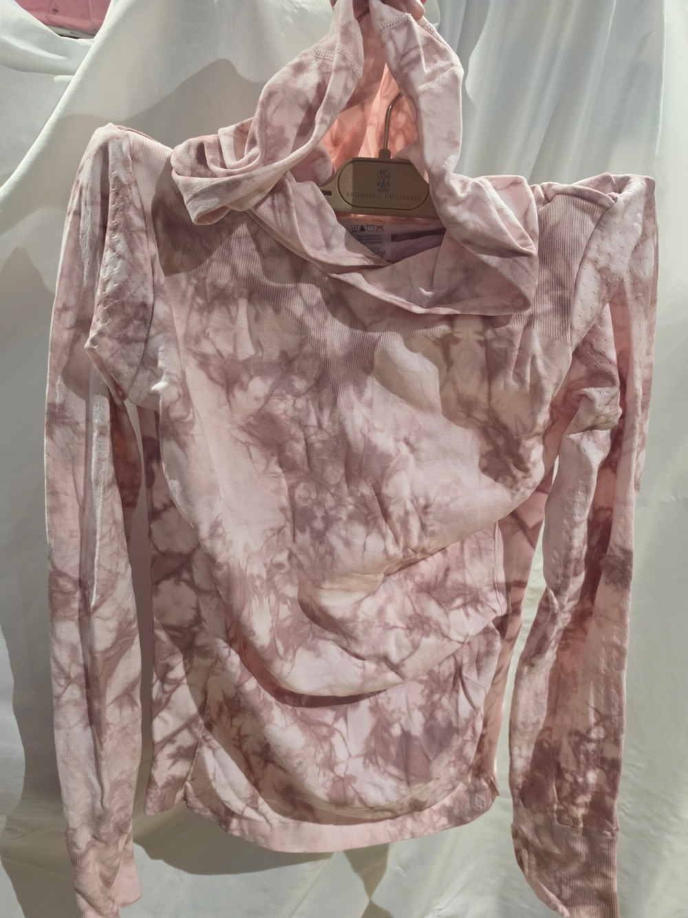 Pink Tie-Dye Hoodie Top SIZE MEDIUM